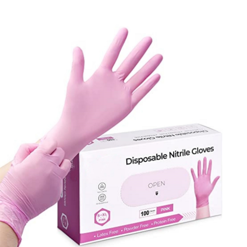 Disposable Gloves Nitrile - Guanti Monouso in Nitrile Rosa per