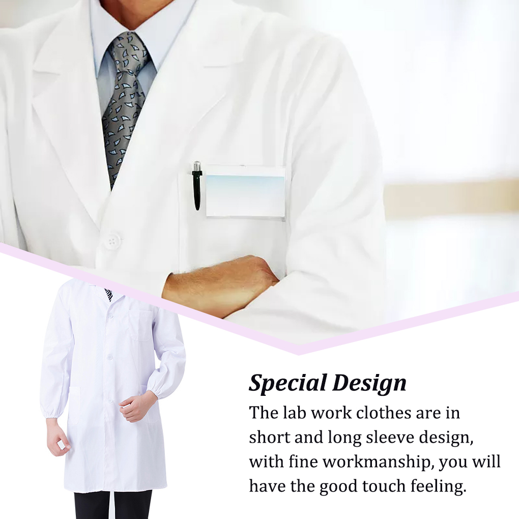 Medical Lab Coats - Cappotto da laboratorio tasca manica lunga