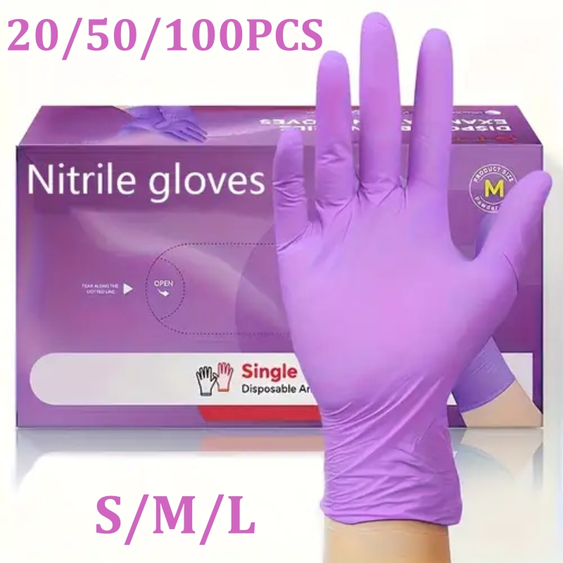 Disposable Gloves Nitrile - 50/100PCS Guanti in nitrile viola monouso