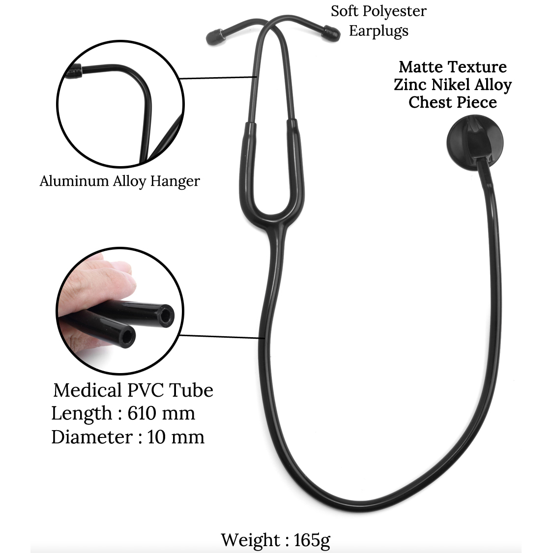 Tutto nero Stetoscopio medico  - Medical Lab Equipments recensione e prezzo